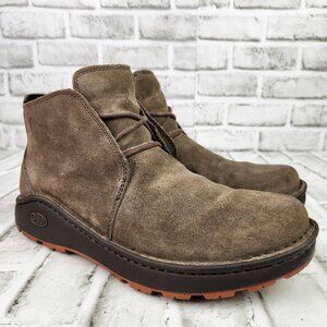 Chaco Otis Nurl Men Size 10 Olive Green Chukka Suede Boot Vibram Casual Leather